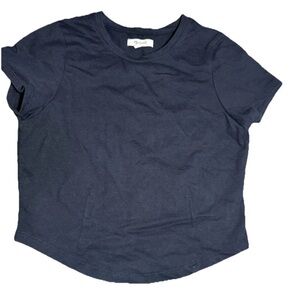 MADEWELL Women’s Sporty Short Sleeved Cropped Cotton Classic Black Shirt Sz S